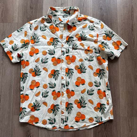 Hurley Other - Hurley Men's Orange Fruit Print Short Sleeve Button Down Shirt Size XL
